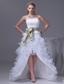 Princess High-low Sash Ruffled Layers Embroidery Wedding Dress