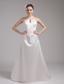 A-line Straps Beading Satin Wedding Dress