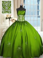 Sexy Sleeveless Lace Up Floor Length Beading and Appliques and Ruching Quinceanera Dresses