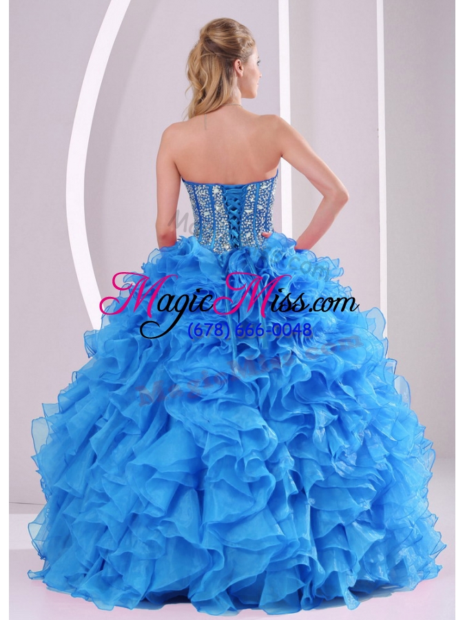 wholesale ruffles and beaded decorate sweetheart long quinceanera dresses with lace up