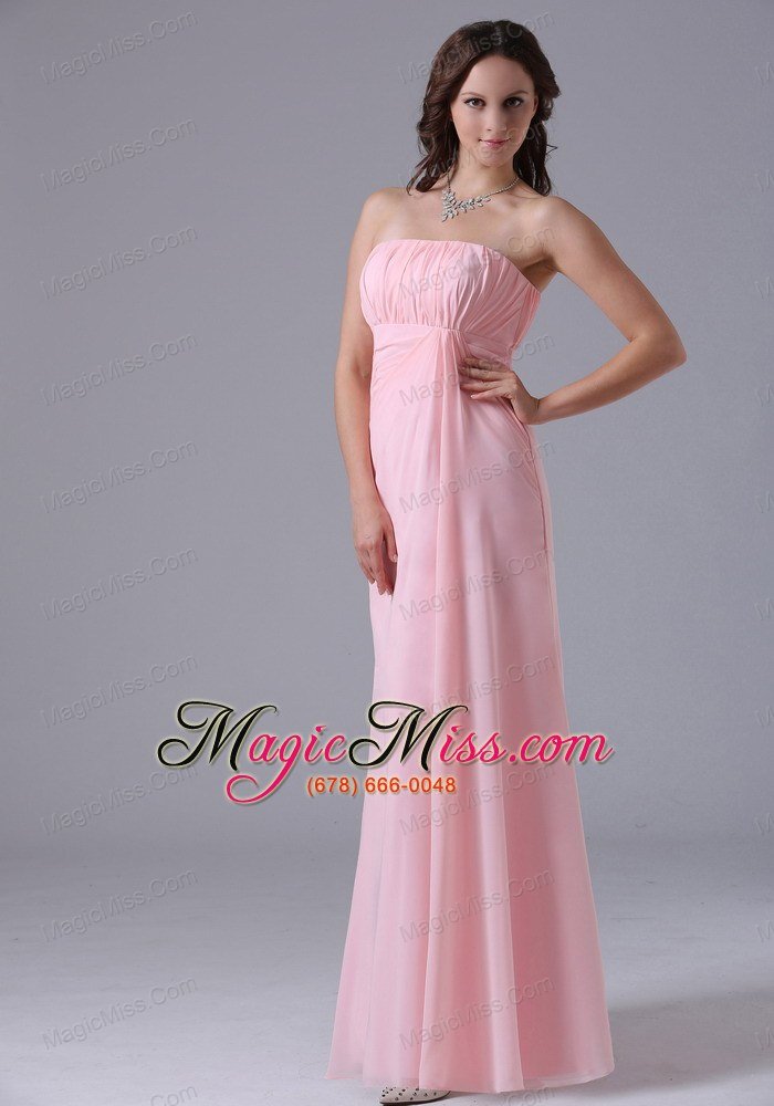 wholesale massachusetts city baby pink ruched decorate simple bridesmaid dress with floor-length in 2013