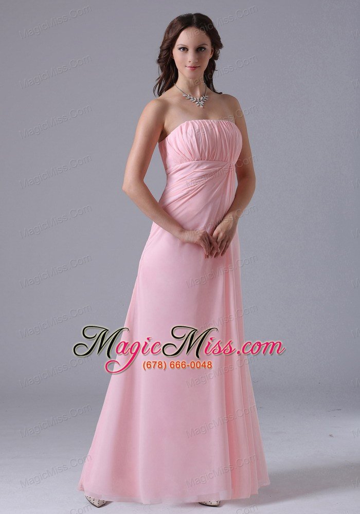 wholesale massachusetts city baby pink ruched decorate simple bridesmaid dress with floor-length in 2013