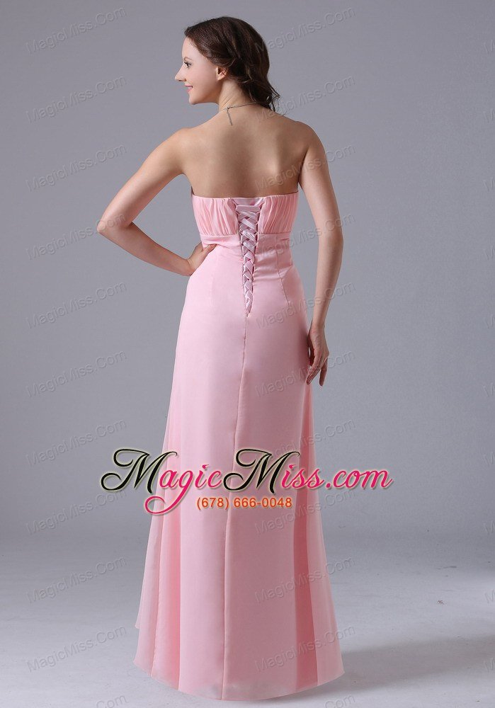 wholesale massachusetts city baby pink ruched decorate simple bridesmaid dress with floor-length in 2013