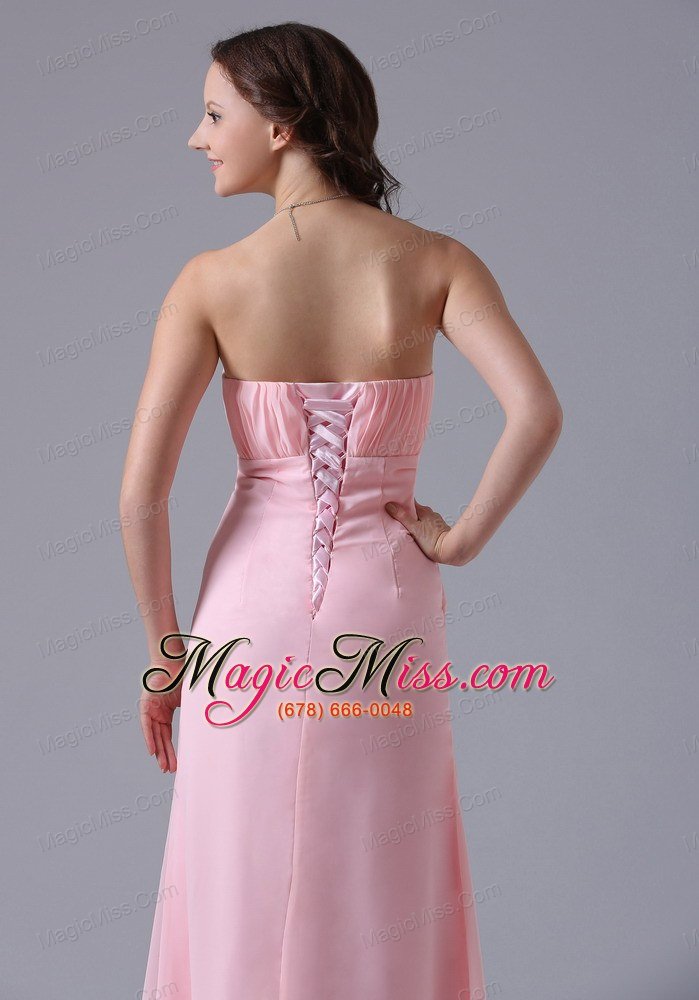 wholesale massachusetts city baby pink ruched decorate simple bridesmaid dress with floor-length in 2013