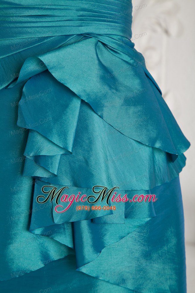 wholesale turquoise column sweetheart mini-length taffetasash prom dress