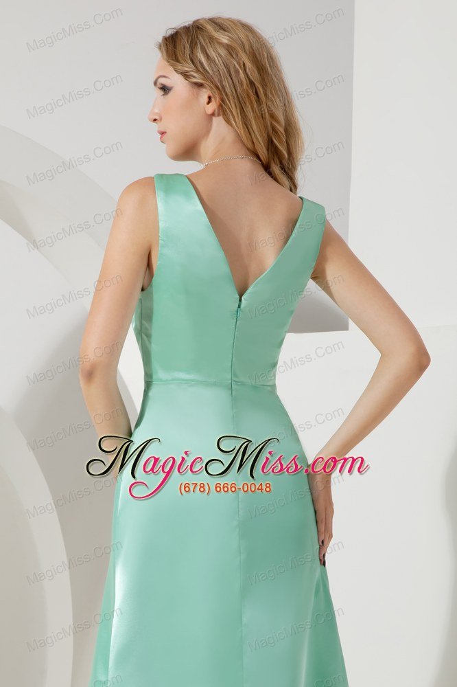 wholesale apple green a-line / pricess v-neck knee-length taffeta prom / homecoming dress