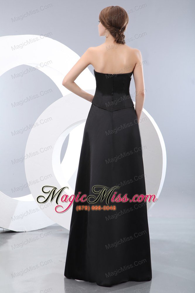 wholesale black empire strapless floor-length taffeta ruch prom / evening dress