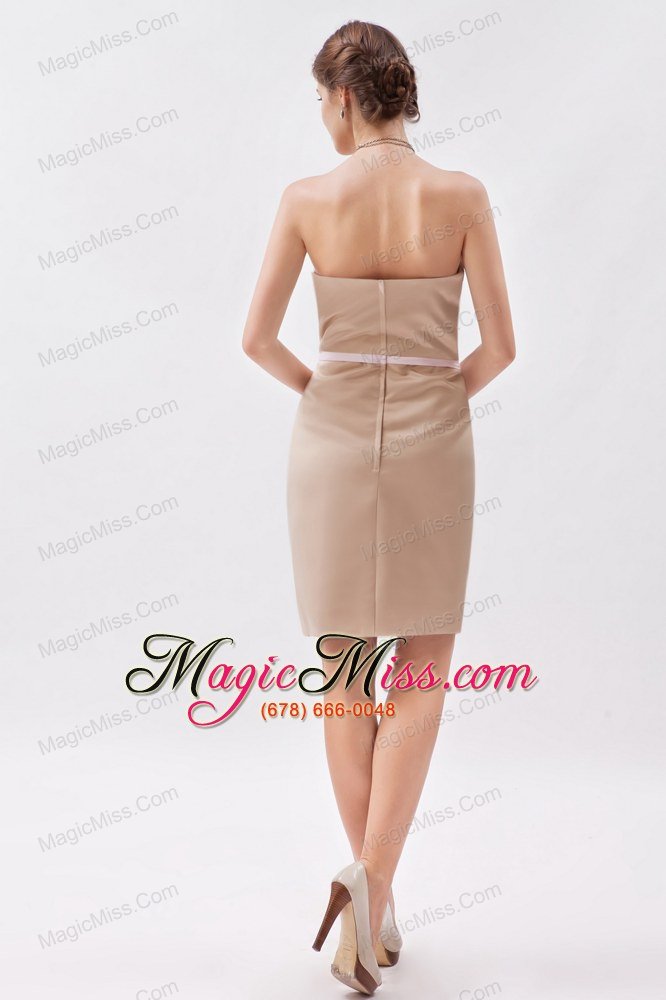 wholesale champagne column / sheath sweetheart mini-length satin appliques prom dress