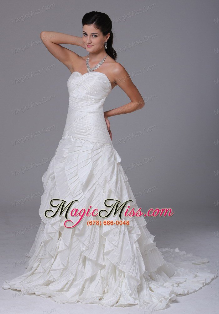 wholesale custom made bridgeport connecticut city ruffles sweetheart ruched decorate bust 2013 wedding dress with chiffon