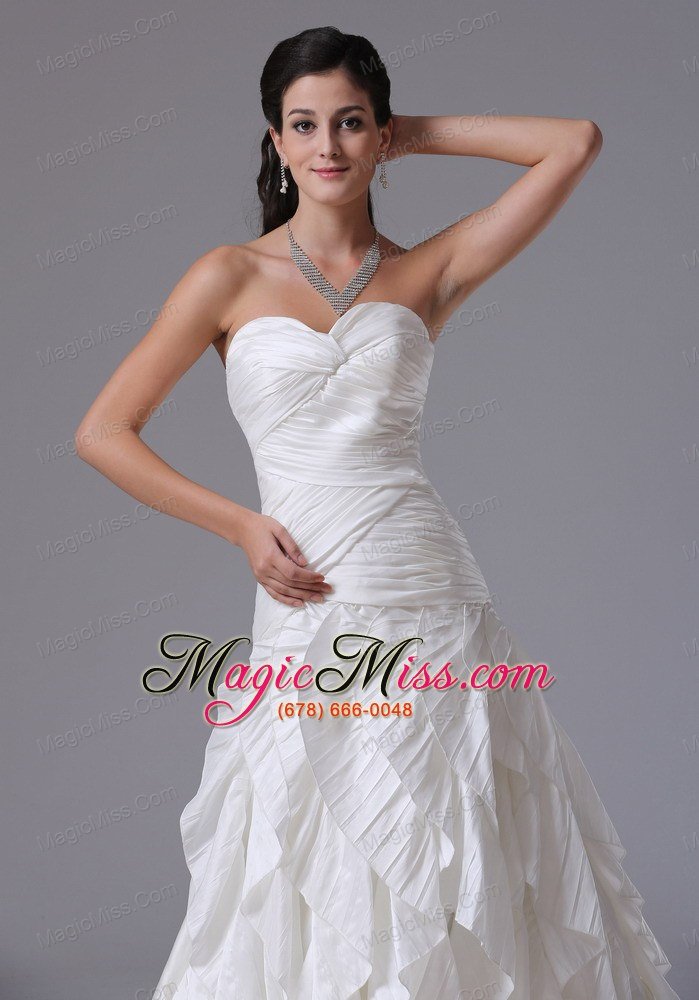 wholesale custom made bridgeport connecticut city ruffles sweetheart ruched decorate bust 2013 wedding dress with chiffon