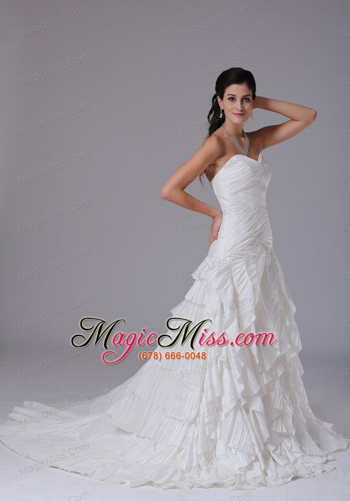 wholesale custom made bridgeport connecticut city ruffles sweetheart ruched decorate bust 2013 wedding dress with chiffon