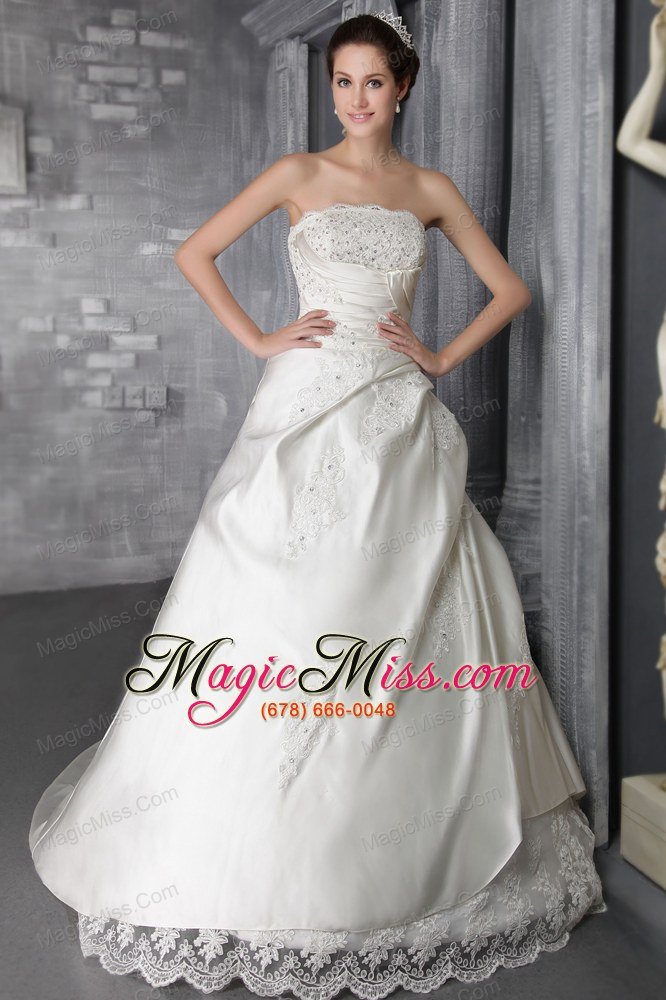 wholesale brand new a-line / princess strapless court train taffeta lace wedding dress