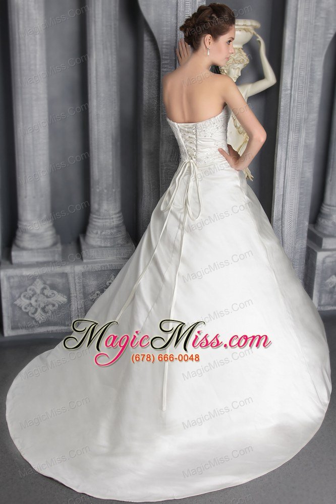 wholesale brand new a-line / princess strapless court train taffeta lace wedding dress