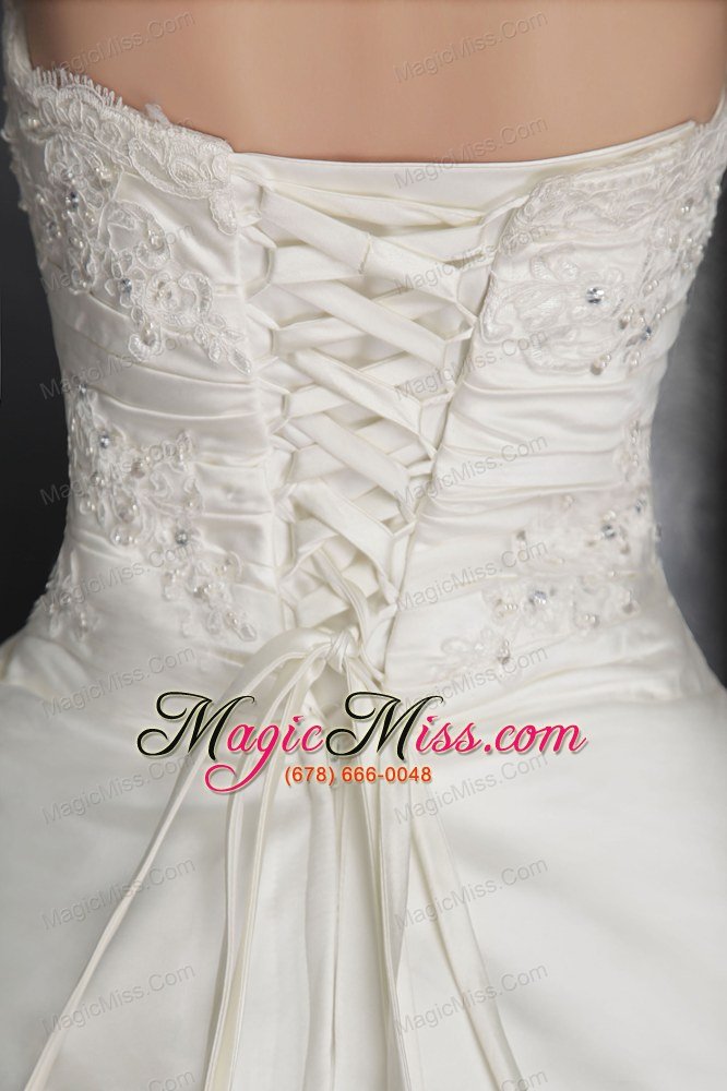 wholesale brand new a-line / princess strapless court train taffeta lace wedding dress