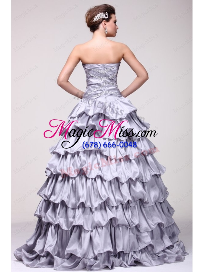 wholesale lavender v neck beading and ruffles layered quinceanera dress