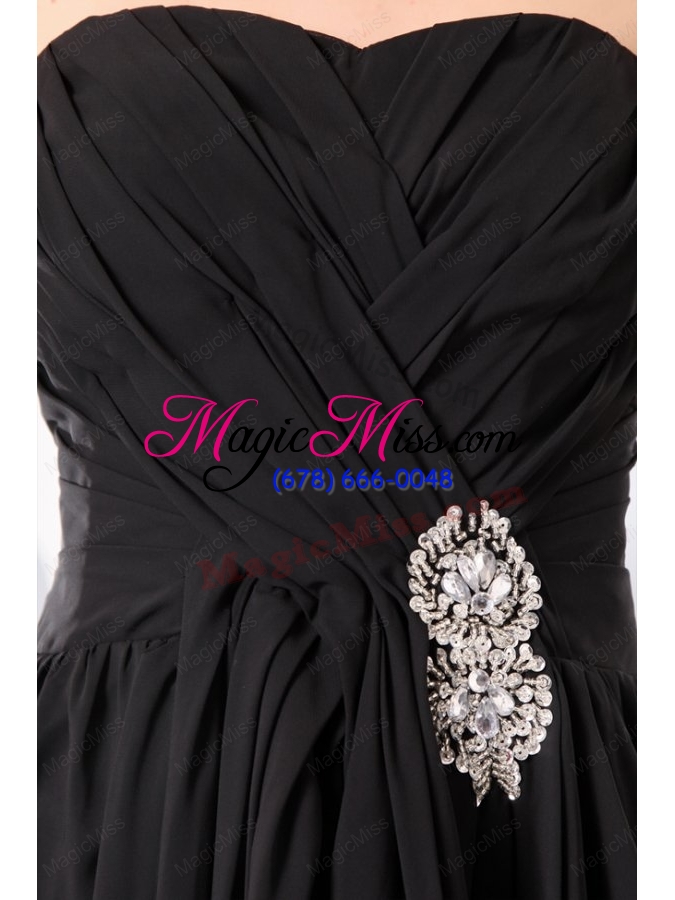 wholesale black sweetheart beading and ruching empire bridesmaid dresses