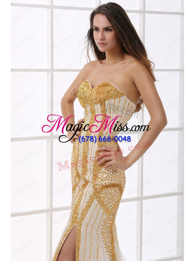 wholesale sweetheart column champagne beaded decorate prom dress