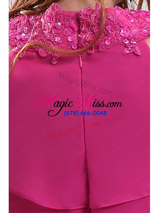 wholesale empire scoop prom dress with embroidery and ruffled layers