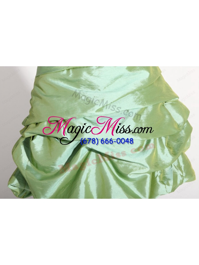 wholesale apple green sweetheart prom dress with beading and ruching