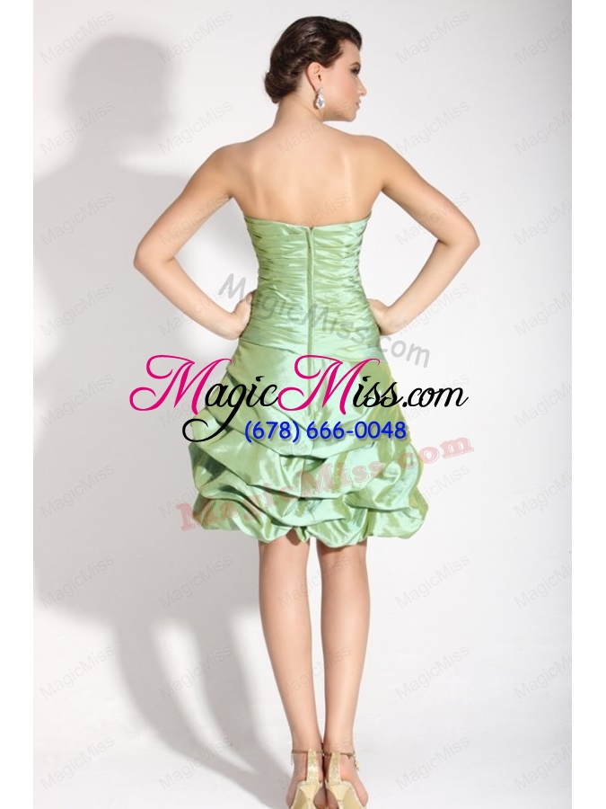 wholesale apple green sweetheart prom dress with beading and ruching