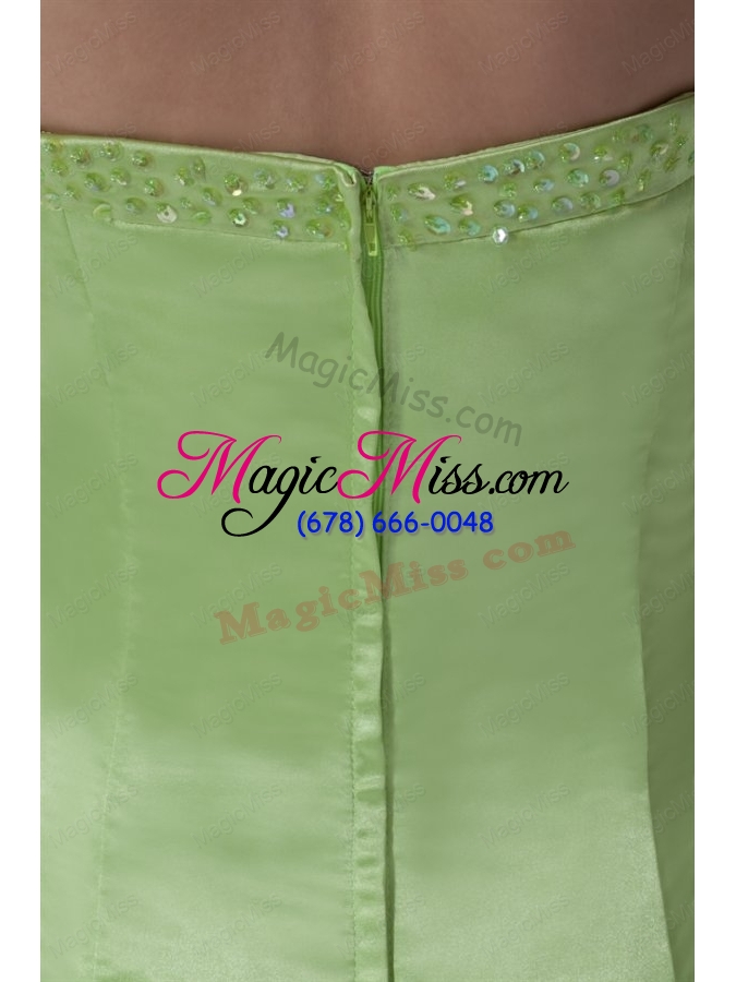 wholesale column sweetheart high-low taffeta beading spring green prom dress