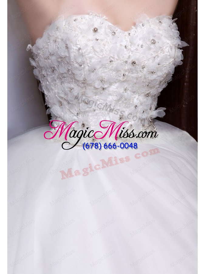 wholesale a line sweetheart floor length beading tulle wedding dress