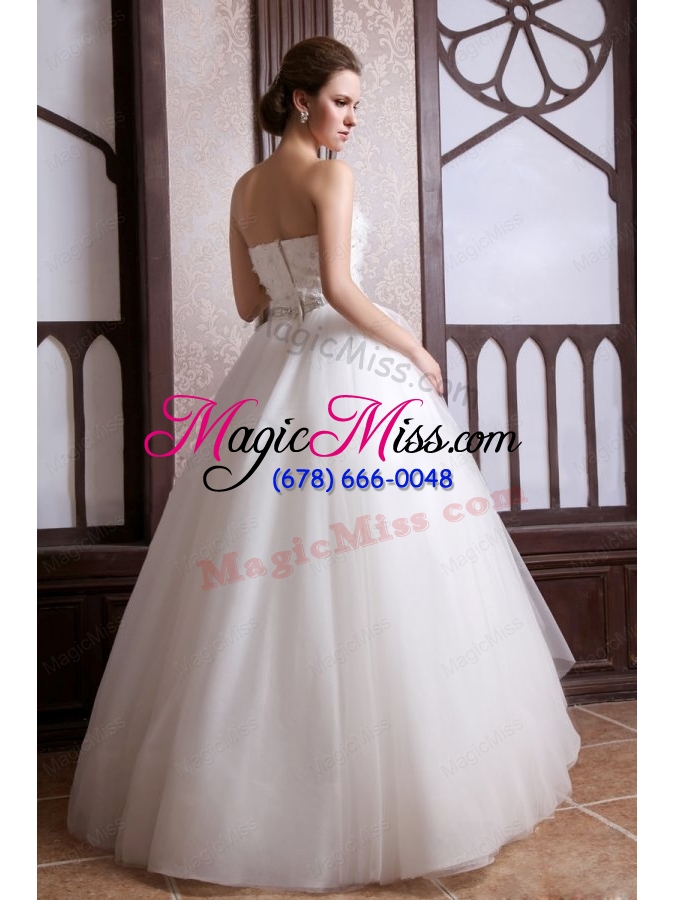 wholesale a line sweetheart floor length beading tulle wedding dress