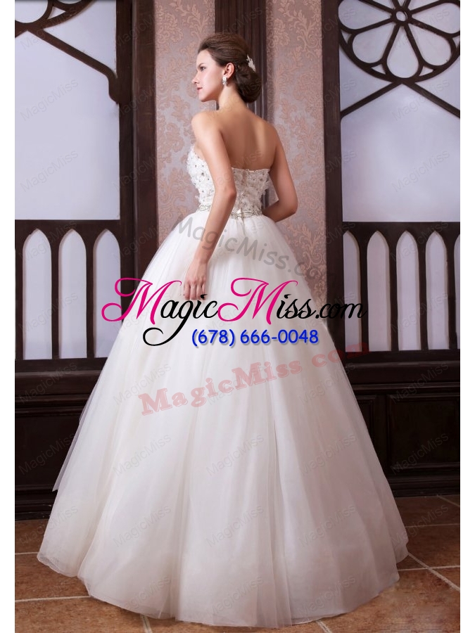 wholesale a line sweetheart floor length beading tulle wedding dress