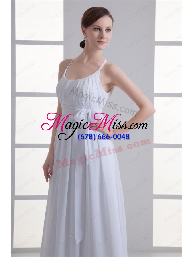 wholesale empire straps ruching sash chiffon floor length wedding dress