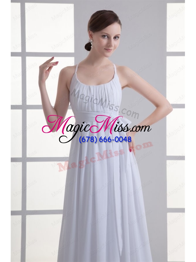 wholesale empire straps ruching sash chiffon floor length wedding dress