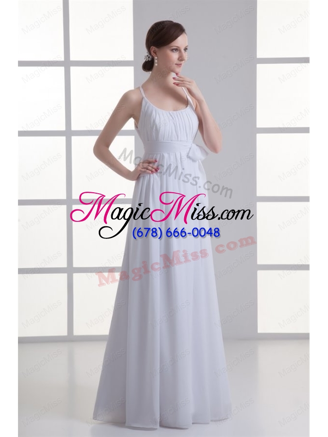 wholesale empire straps ruching sash chiffon floor length wedding dress