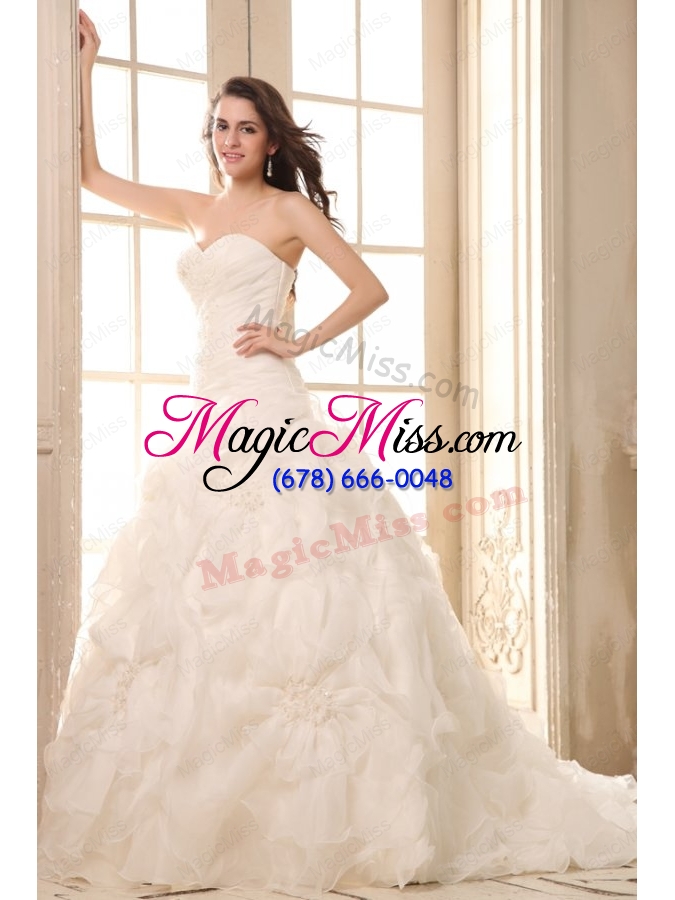 wholesale sweetheart appliques with beading wedding dress with organza