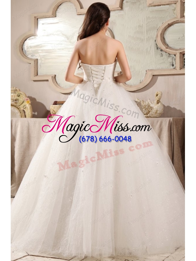 wholesale beaded decorate sweetheart ball gown wedding dress with sequins