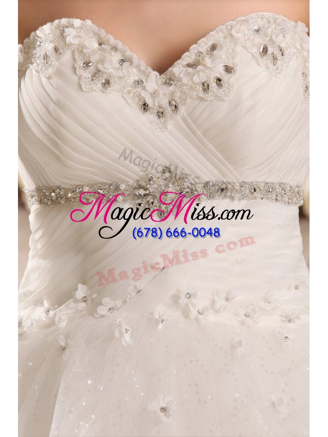 wholesale beaded decorate sweetheart ball gown wedding dress with sequins