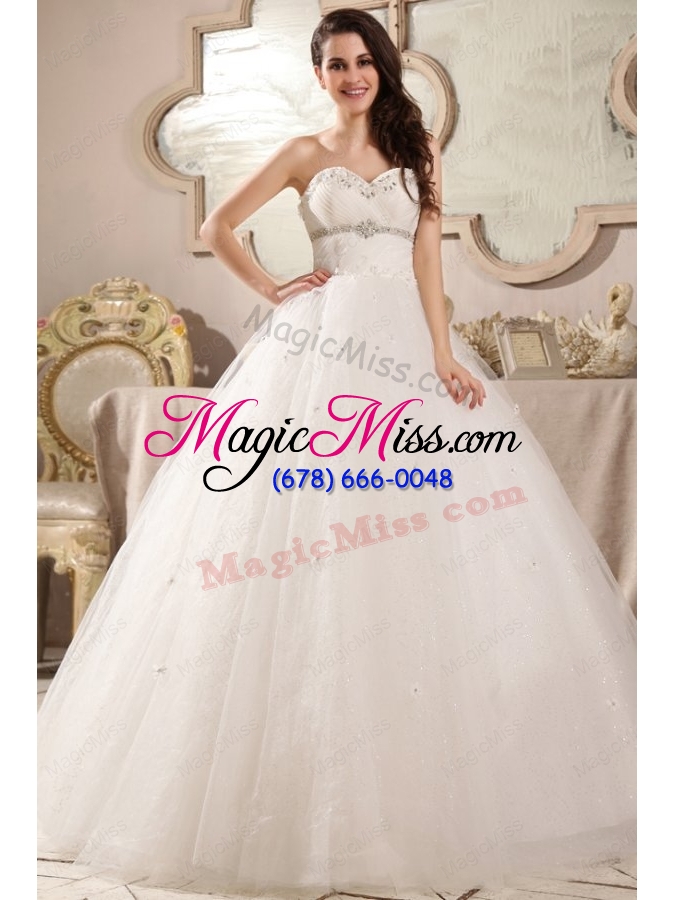 wholesale beaded decorate sweetheart ball gown wedding dress with sequins