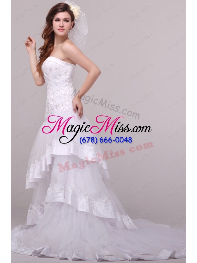 wholesale fashionable a line sweetheart appliques decorate wedding dress