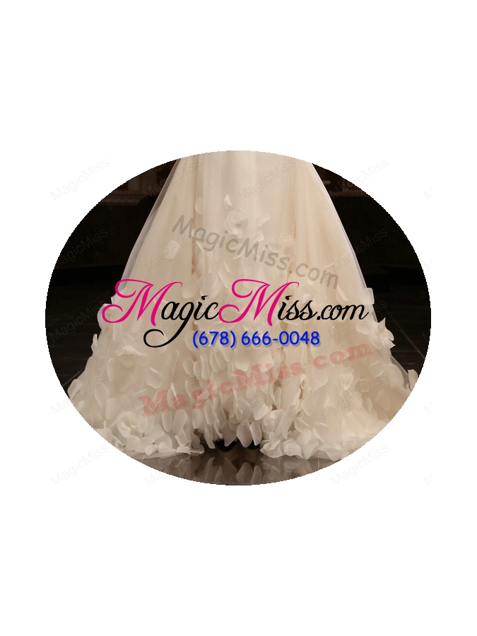 wholesale a-line v-neck court train ruching zipper up tulle wedding dress