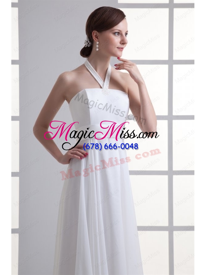 wholesale empire halter top ruching chiffon floor length wedding dress