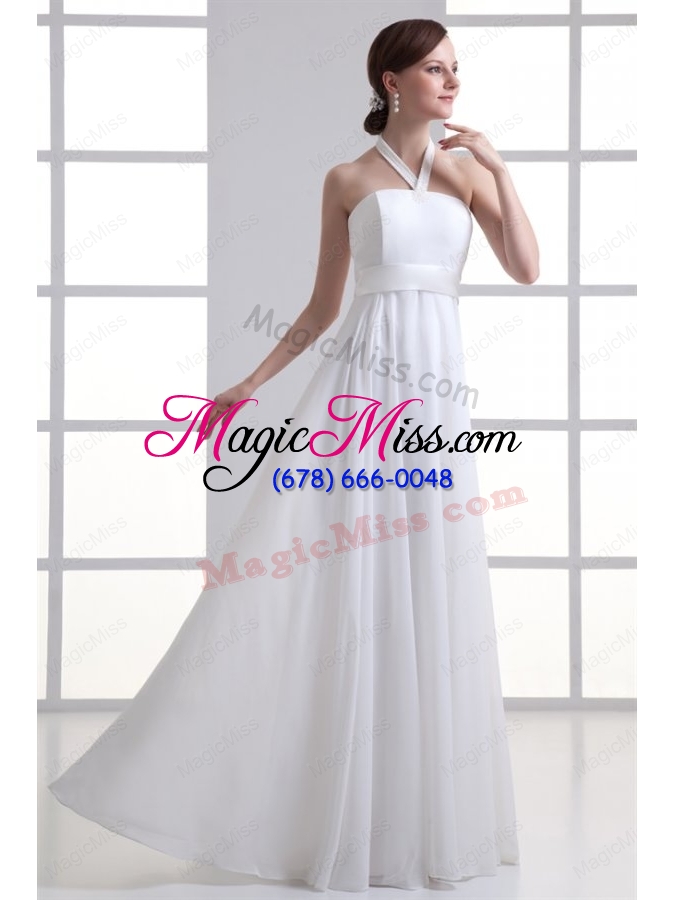 wholesale empire halter top ruching chiffon floor length wedding dress