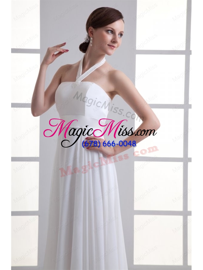 wholesale empire halter top ruching chiffon floor length wedding dress