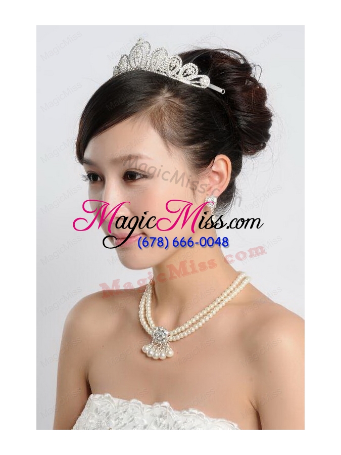 wholesale white imitation pearl jewelry sets including necelace and earings