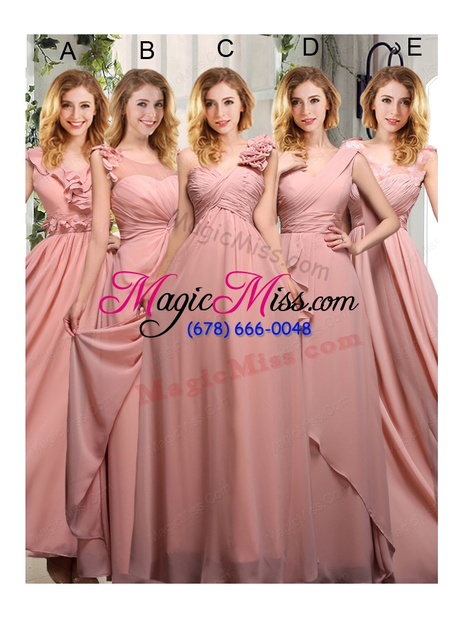 wholesale 2015 empire appliques ruching scoop bridesmaid dresses