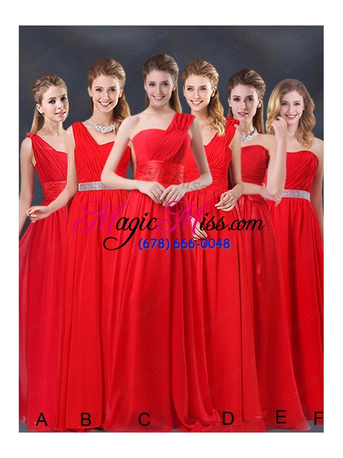 wholesale one shoulder ruching empire bridesmaid dresses for 2015