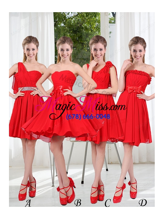 wholesale pretty ruching strapless a line bridesmaid dresses for 2015