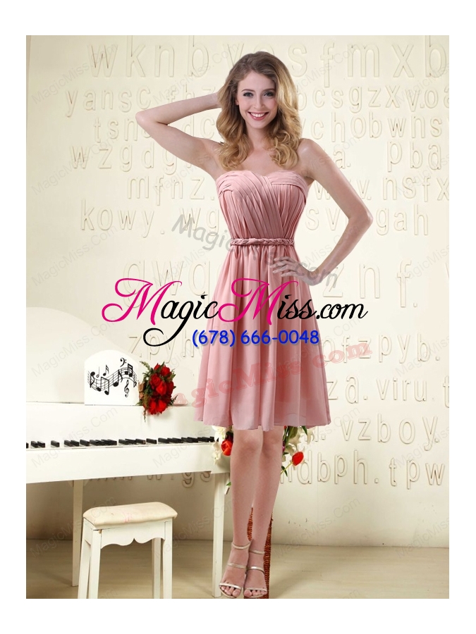 wholesale romantic sweetheart empire chiffon bridesmaid dresses with ruching