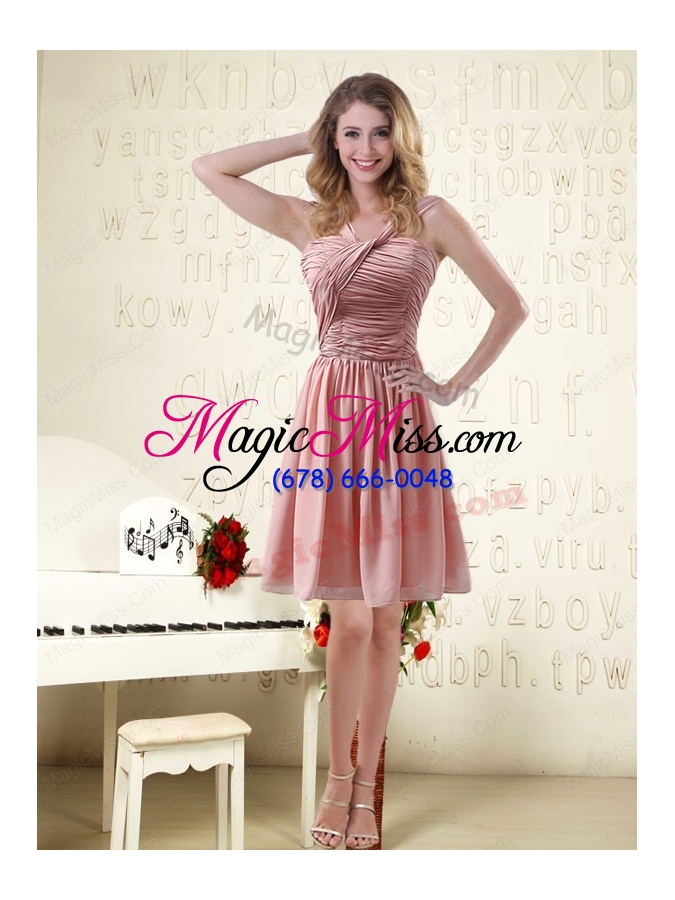 wholesale romantic sweetheart empire chiffon bridesmaid dresses with ruching