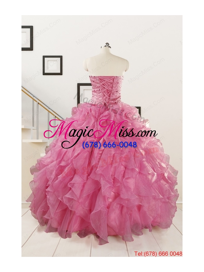 wholesale puffy sweetheart pink quinceanera dresses with beading