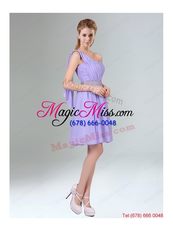 wholesale classical lavender princess mini length dama dress with ruching