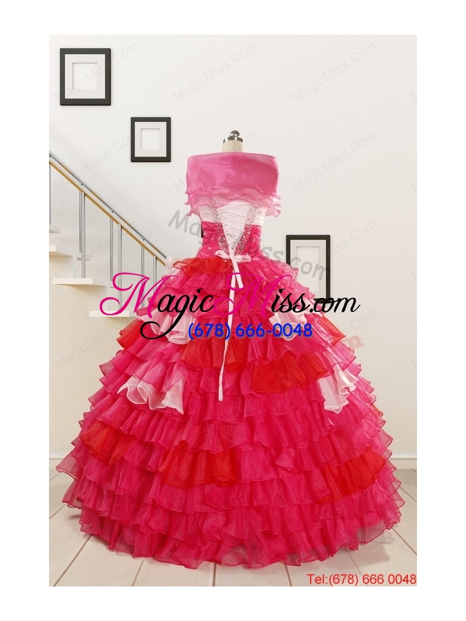 wholesale cheap one shoulder beading quinceanera dresses for 2015