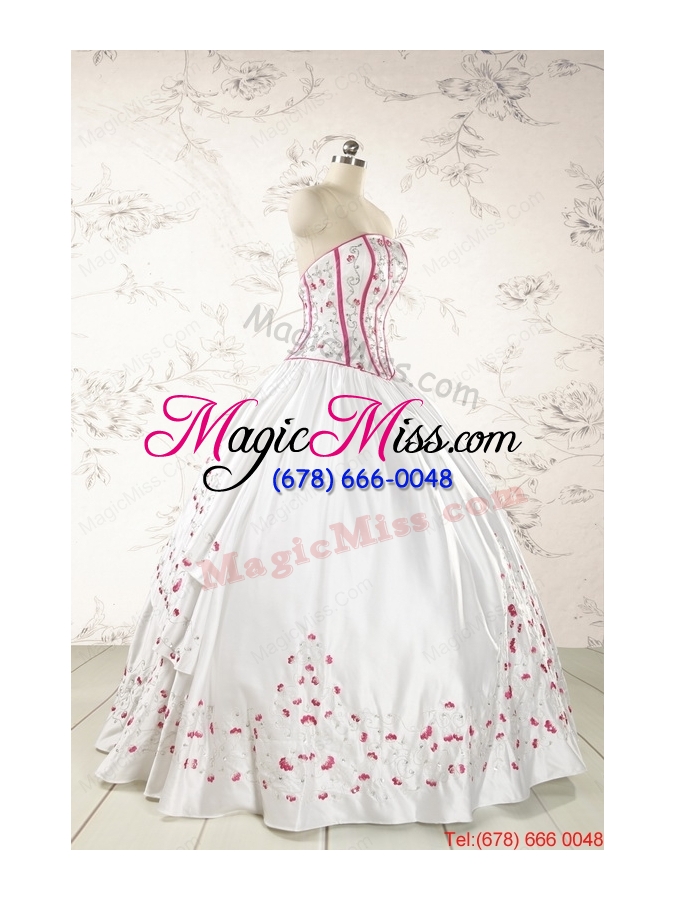 wholesale 2015 cheap strapless quinceanera dresses with appliques